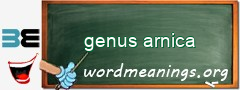 WordMeaning blackboard for genus arnica